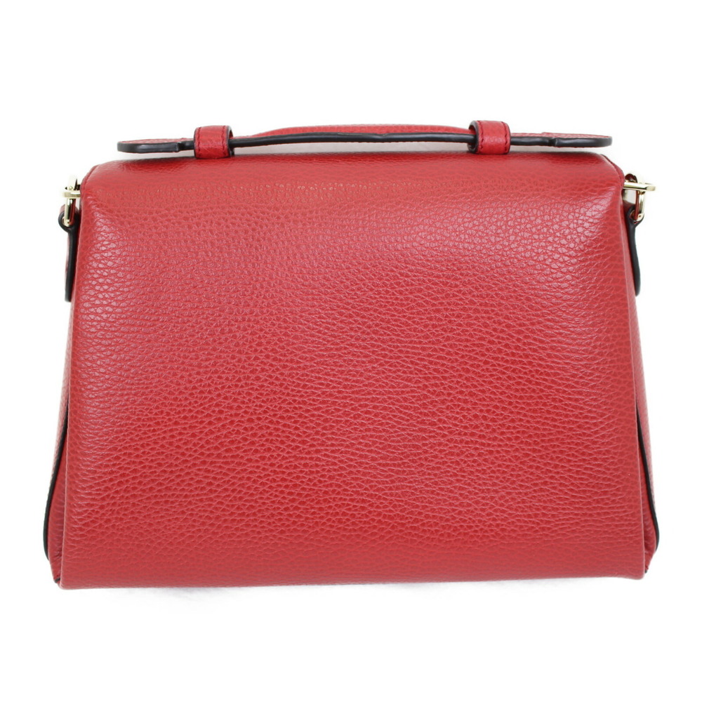 Gucci Interlocking GG Chain Shoulder Bag Red Leather Handbag - Picture 5 of 7